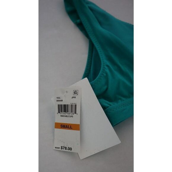 Becca x Rebecca Virtue Sz S Green Socialite Ruffle Top/French Cut Bikini Bottom - Picture 5 of 9